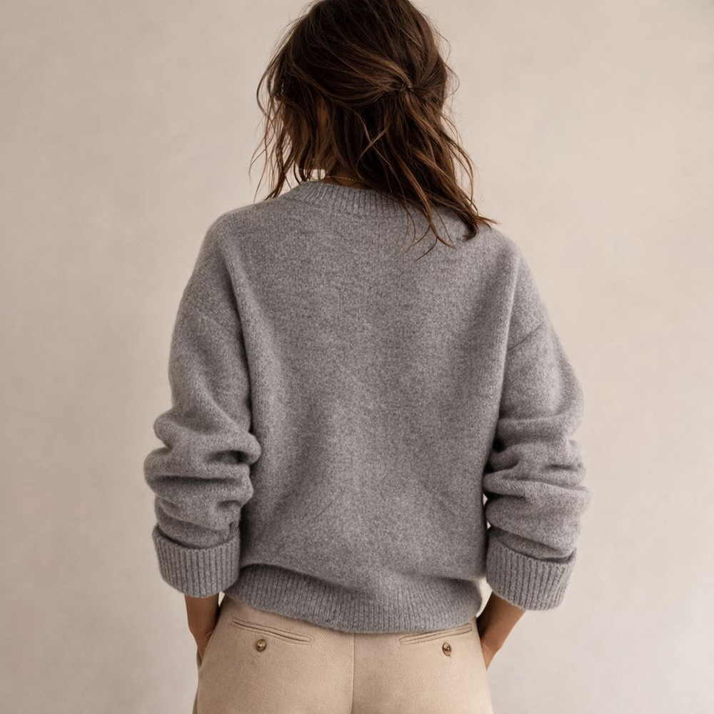 Abercrombie Brushed Wool Blend Crewneck Sweater Gray M - Picture 2 of 7